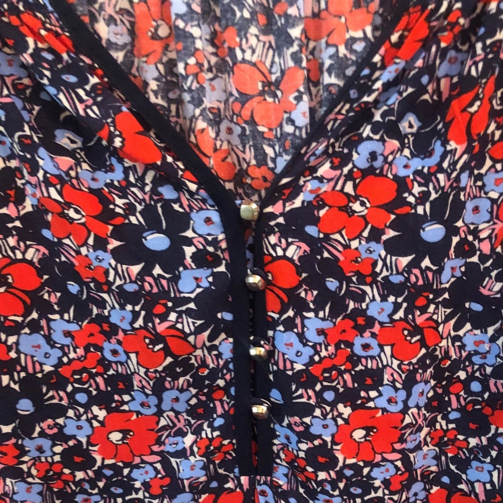 Jones New York 3/4 sleeve red & blue blouse 1X - Picture 4 of 5